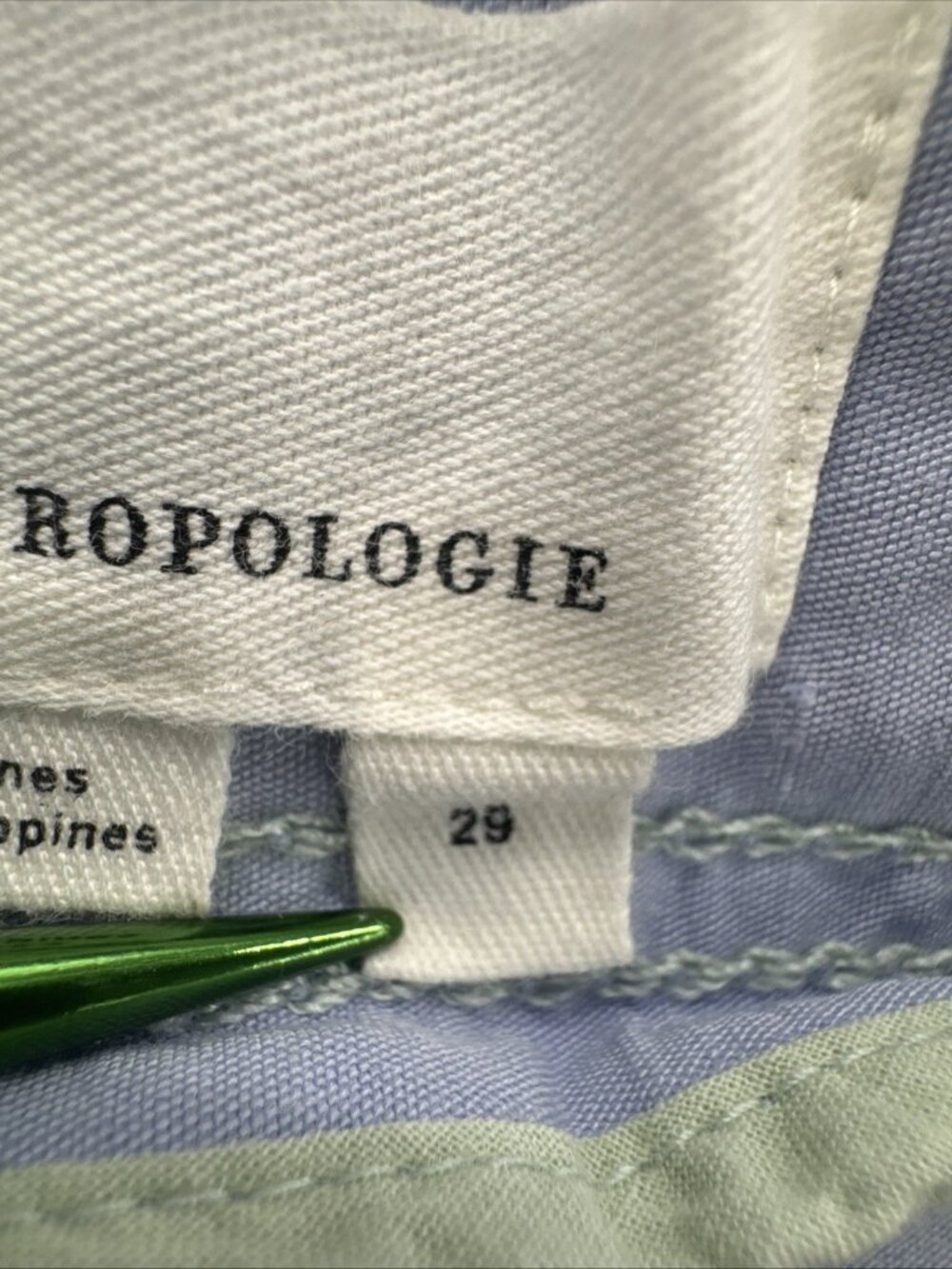 Anthropologie Pants Womens 30x26 Blue High Waist Wide Leg Flare Linen Stretch - Picture 13 of 15